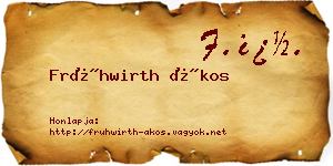 Frühwirth Ákos névjegykártya