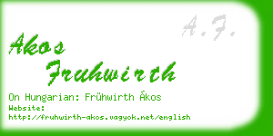 akos fruhwirth business card