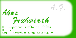 akos fruhwirth business card